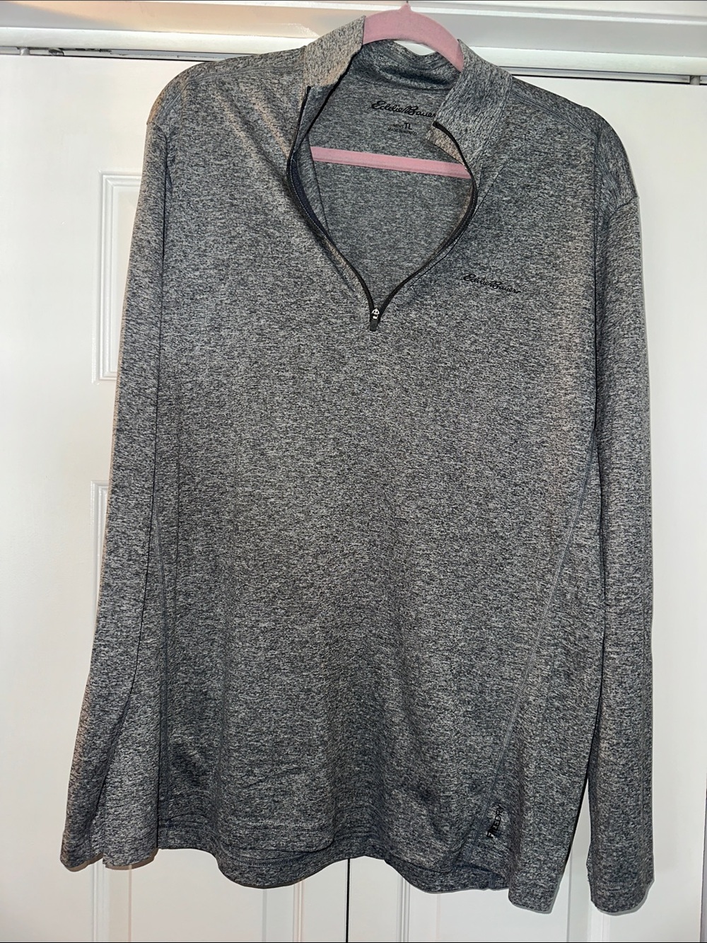 Eddie Bauer Men’s Heather Gray Half-Zip Performance Pullover
